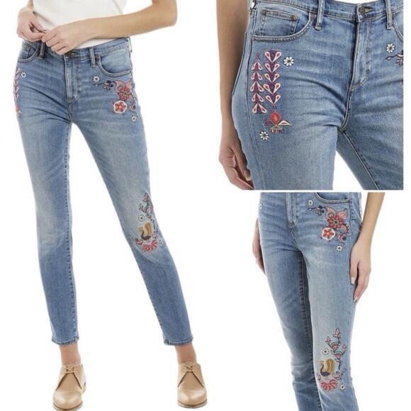 Johnny Was Denim - JOHNNY WAS Dallah Embroidered Skinny Jeans 29 Floral Boho Art To Wear Hippie